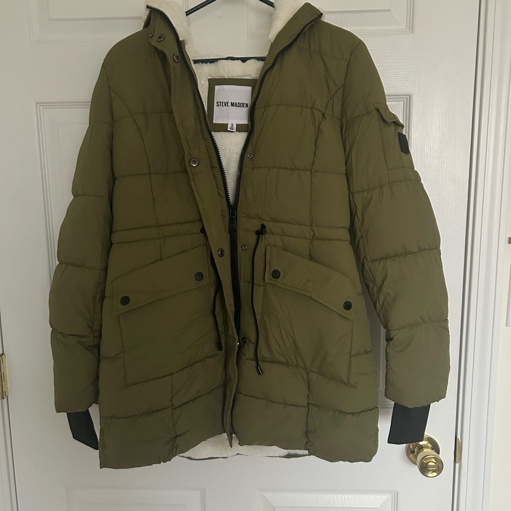Steve Madden Olive Green Puffer Jacket